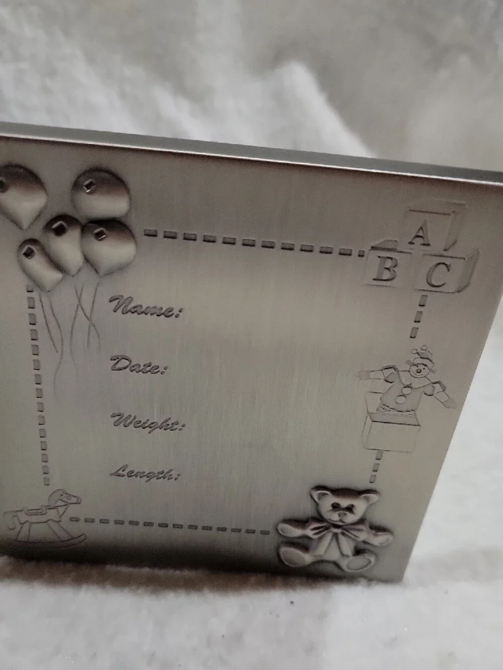 Burnes Of Boston Silver-Tone Baby Double Frame Engravable New